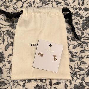kate spade Gold Crystal Bow Stud Earrings